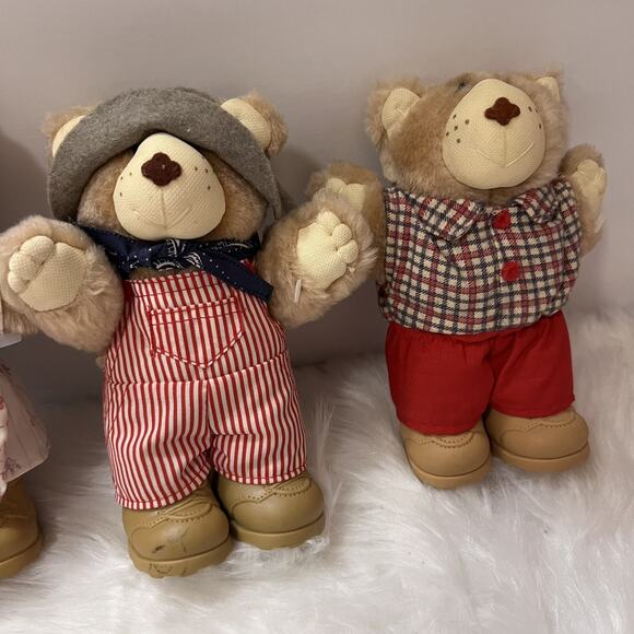 Vintage 1986 Wendys Furskins Collectible 7” Teddy Bear Plush Lot Of 4 Bears - Picture 3 of 11